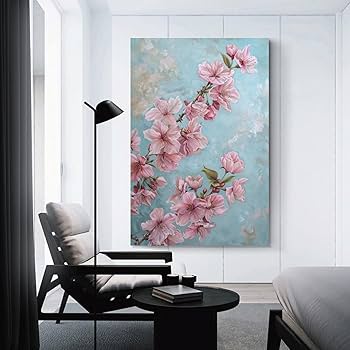 Amazon.co.jp: 絵画 美しく咲く桃の花インテリア 絵画 魅力的な花 油絵 Amazon.co.jp: 絵画 美しく咲く桃の花インテリア 絵画 魅力的な花 油絵